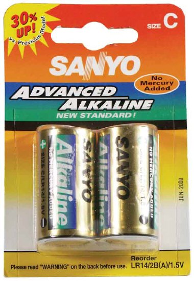 Piles Sanyo 1.5V LR14-C alkaline (2 �l�ments)