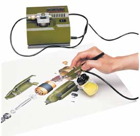 A�rographe avec compresseur. 1 ensemble