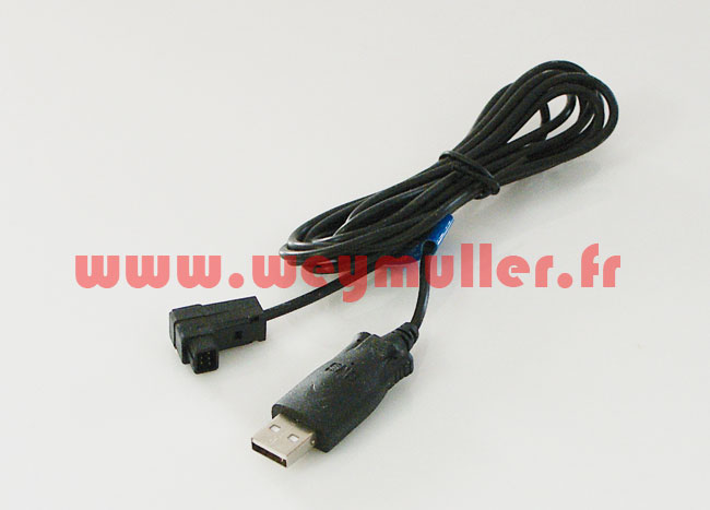 Cable de liaison PC/RC pour FMS.<br>Pour Futaba prise carr�e