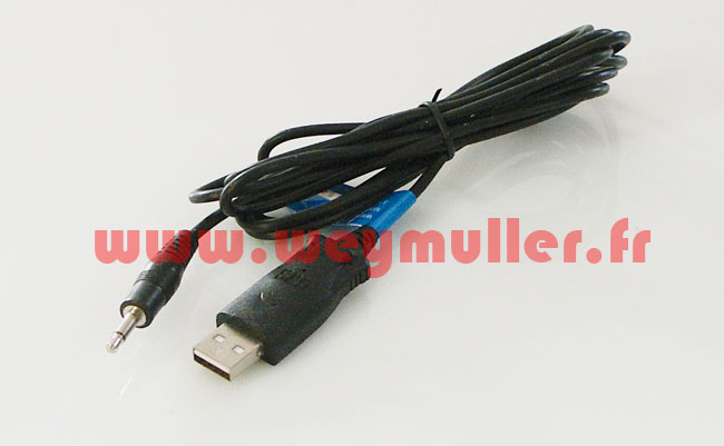 Cable de liaison PC/RC pour FMS.<br>Pour Graupner MX12 et MX16S
