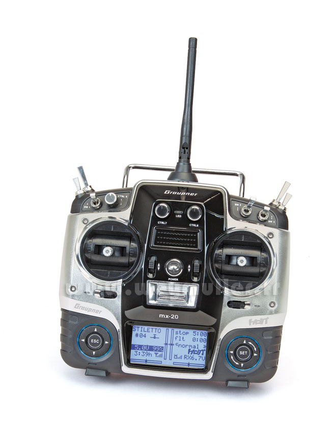 Radio Graupner MX20 2,4GHz HoTT 12/12/0 accus Tx