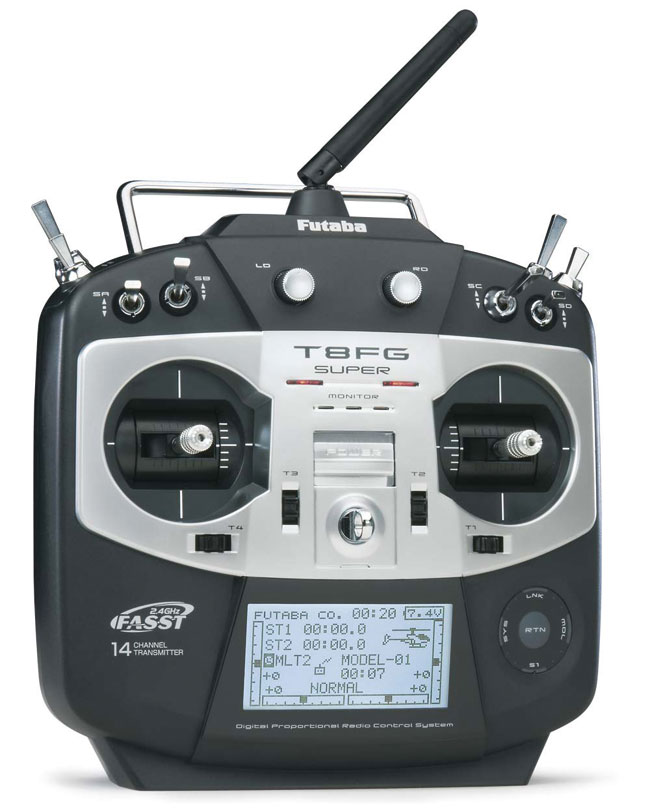 Radio Futaba 8FG Super 14/8/0 2,4GHz. Accu Tx. Chargeur.