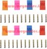 Fiche servo � souder Graupner 4 couleurs. 8 pi�ces.