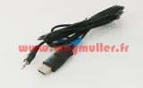 Cable de liaison PC/RC pour FMS.<br>Pour Graupner MX12 et MX16S