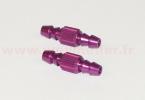 Raccord en alu pour durit � 2 et 3 mm. 2 pi�ces