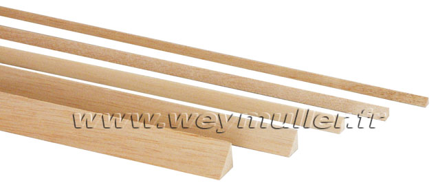 Baguette balsa triangulaire 6 x 6 mm. 1 m