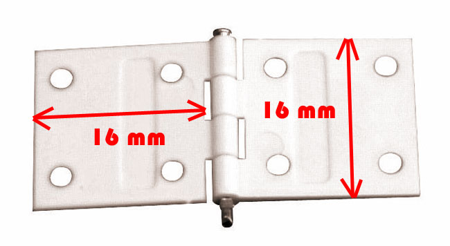 Charnière en nylon, axe métal.<br>10 pièces