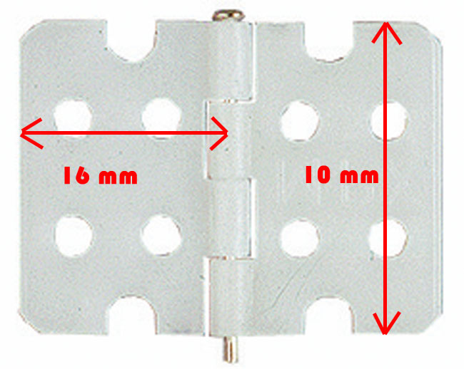 Charnière en nylon, axe métal.<br>10 pièces