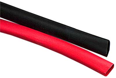 Gaine thermorétractable rouge et noire  ø 19mm. 2x50 cm