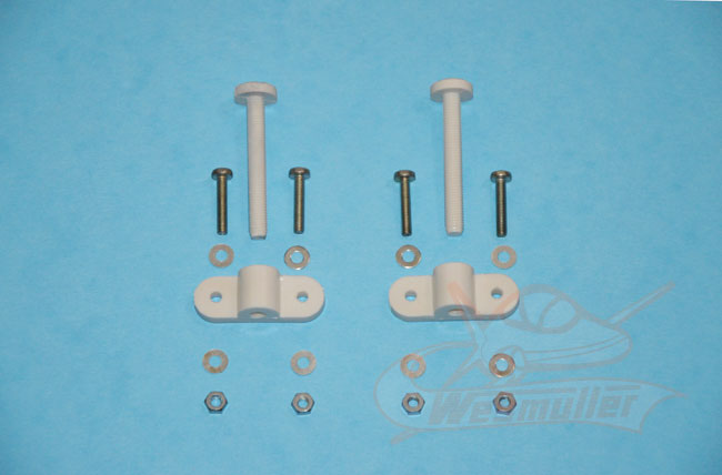 Vis en nylon ø 5 x 40 mm avec support. 2 pièces