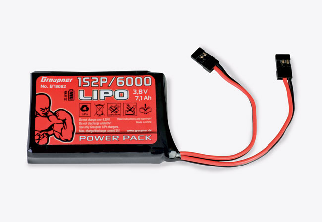 Pack accus émission 3,8V 6A Lipo