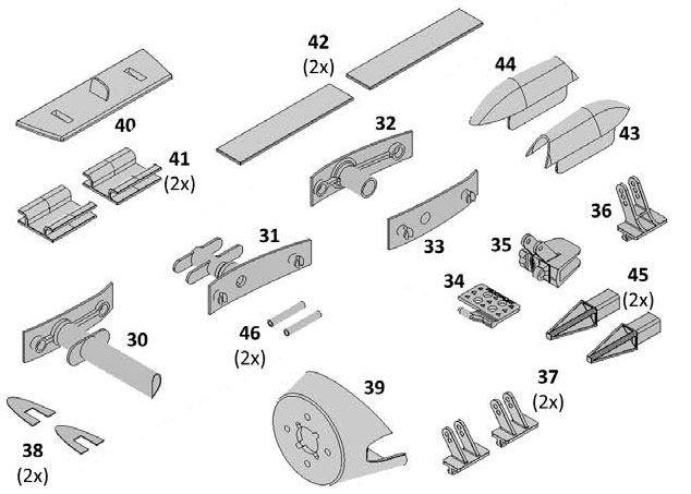 Jeu de pièces plastiques Easyglider 4