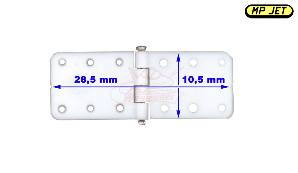 Charnière en nylon, axe métal. 12 pièces