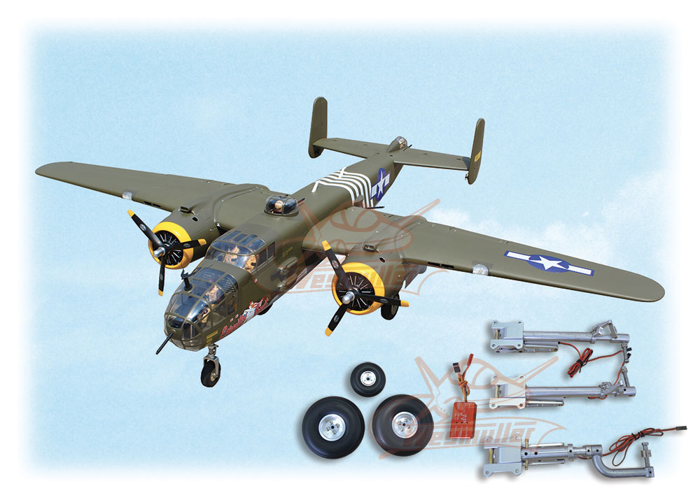 Kit B25 Mitchell Bomber ARF 2,41m + train rentrant + jambes