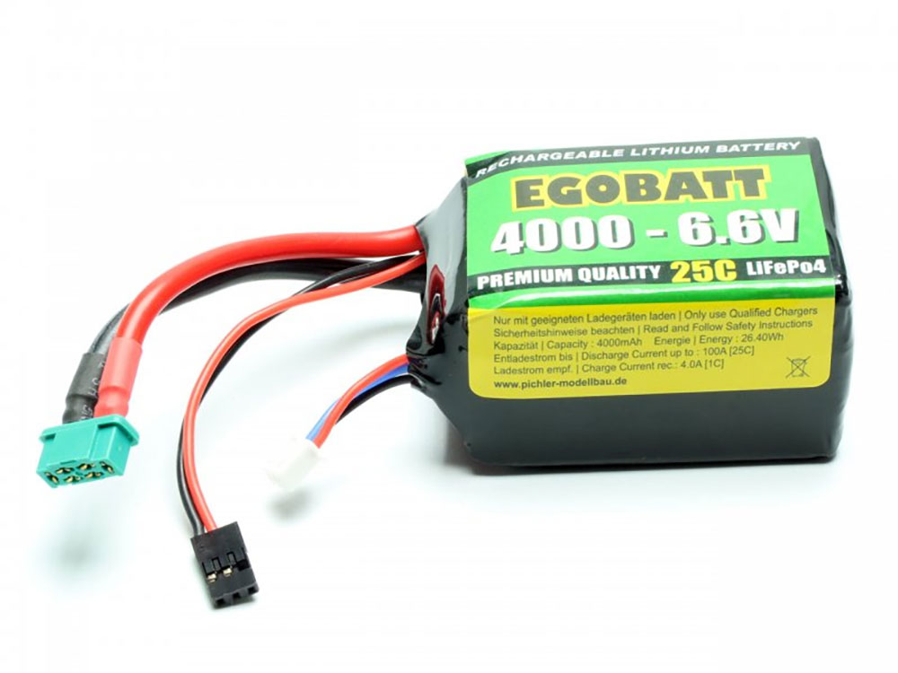 Pack accus 2 éléments 6,6V 4000mA 25C JR/MPX