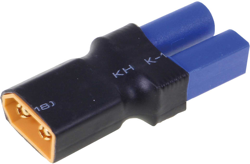 Adaptateur XT60 mâle -> EC5 femelle. 1 pièce.