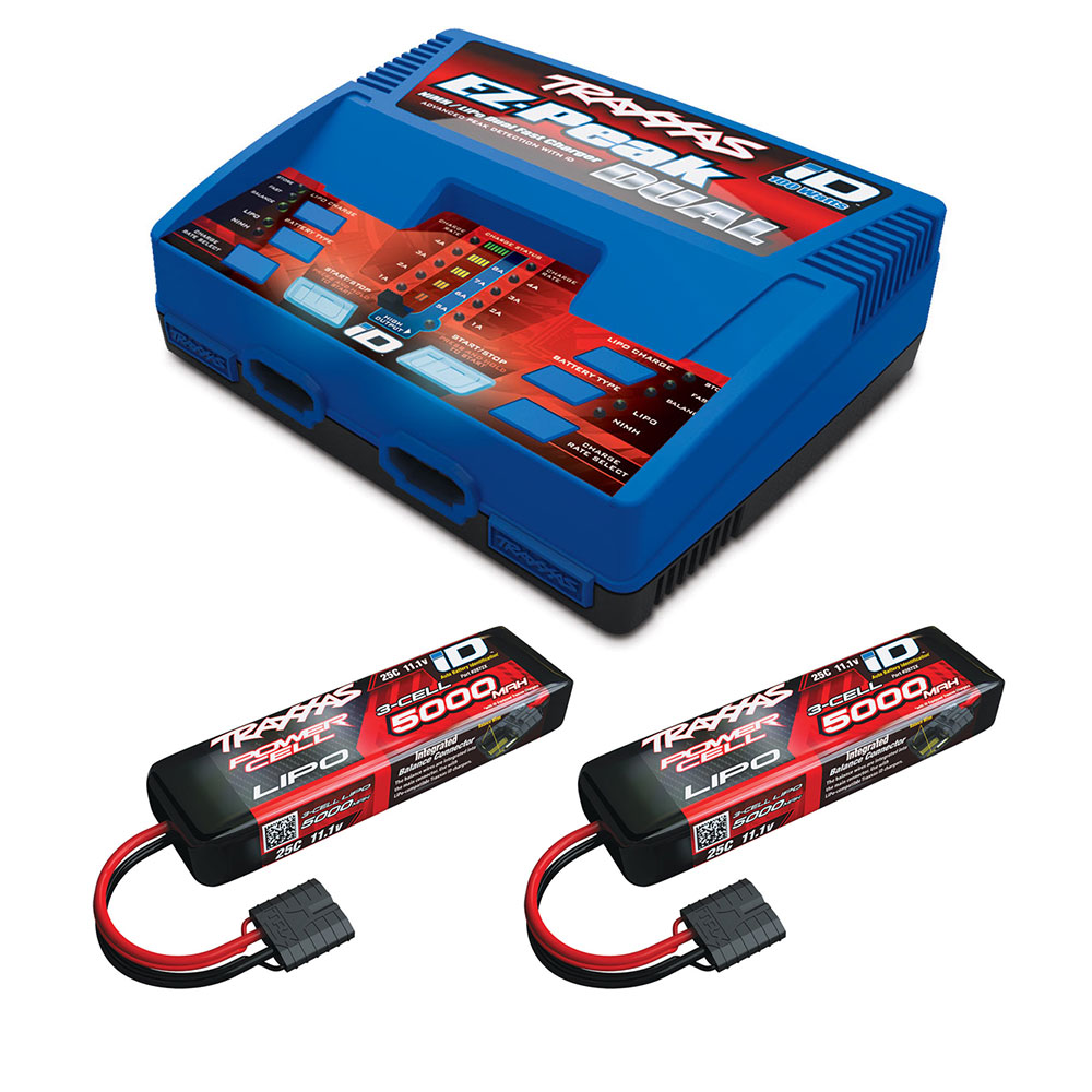 Pack chargeur 2972GX + 2 x Lipo 3S 5000mah 2872X prise TRAXXAS