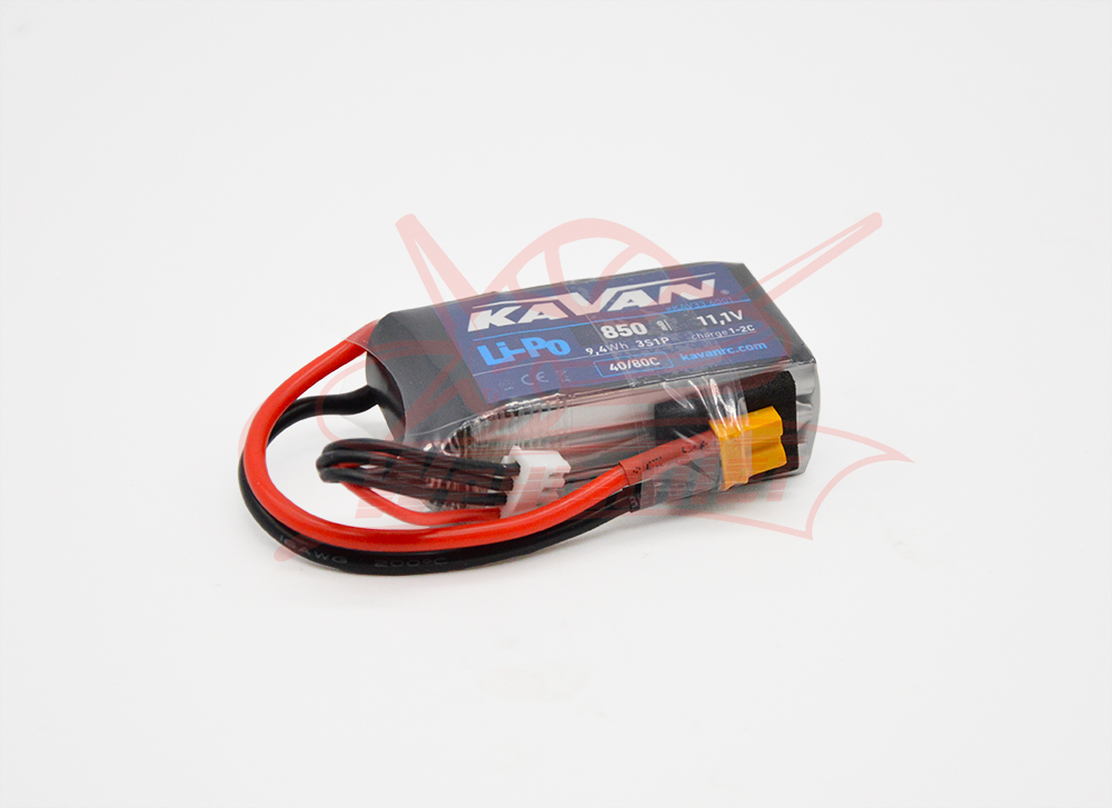 Pack accus 3 éléments 11,1V 850mA 40C - XT30