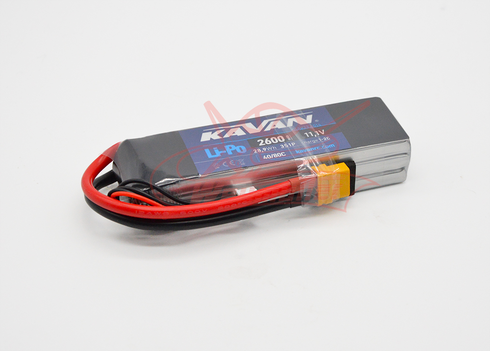 Pack accus 3 éléments 11,1V 2600mA 40C + XT60