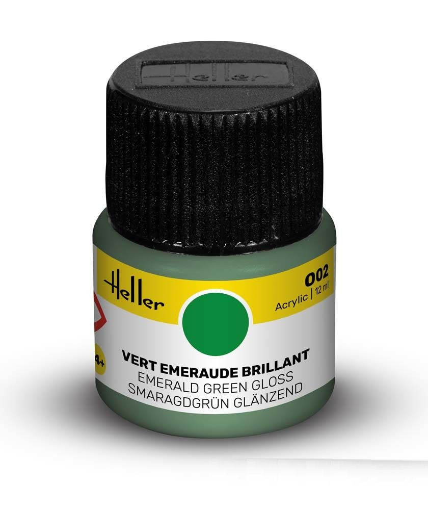 Peinture Heller acrylique 12ml. Vert emeraude brillant 002