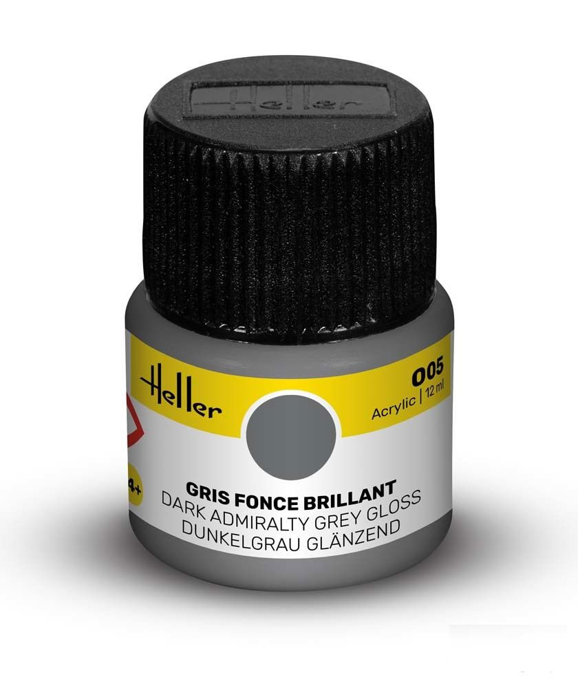 Peinture Heller acrylique 12ml. Gris fonce brillant 005