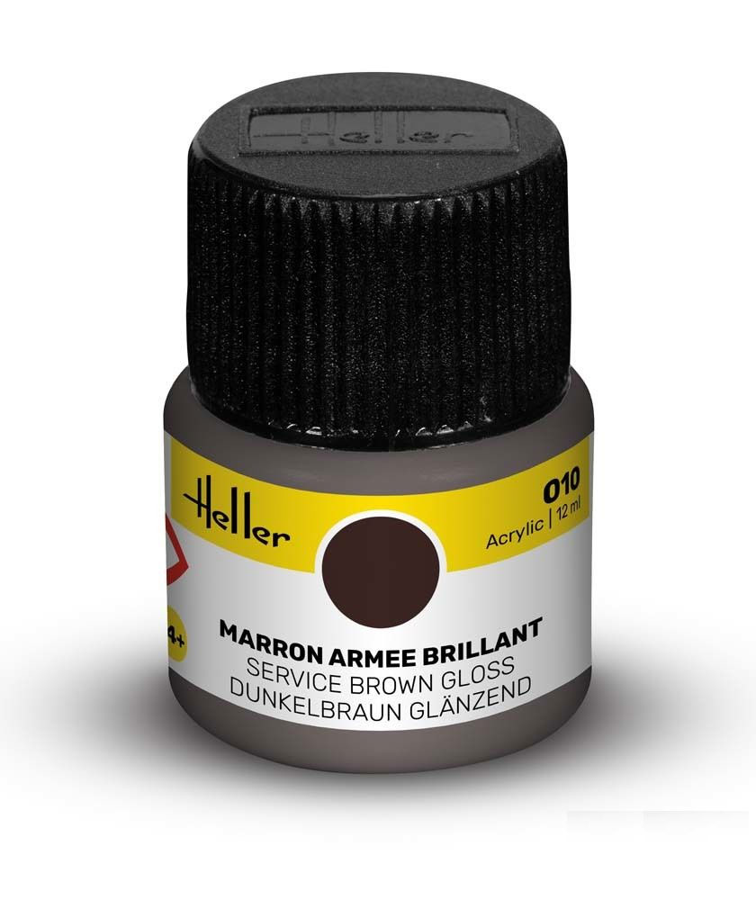 Peinture Heller acrylique 12ml. Marron armee brillant 010