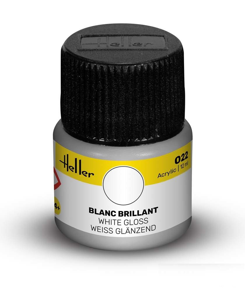 Peinture Heller acrylique 12ml. Blanc brillant 022