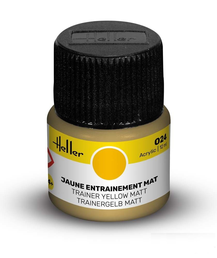 Peinture Heller acrylique 12ml. Jaune entrainement mat 024