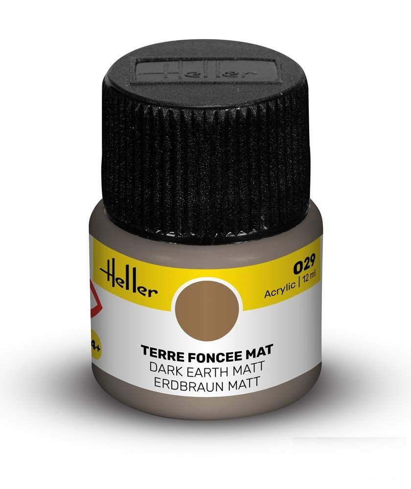 Peinture Heller acrylique 12ml. Terre foncee mat 029