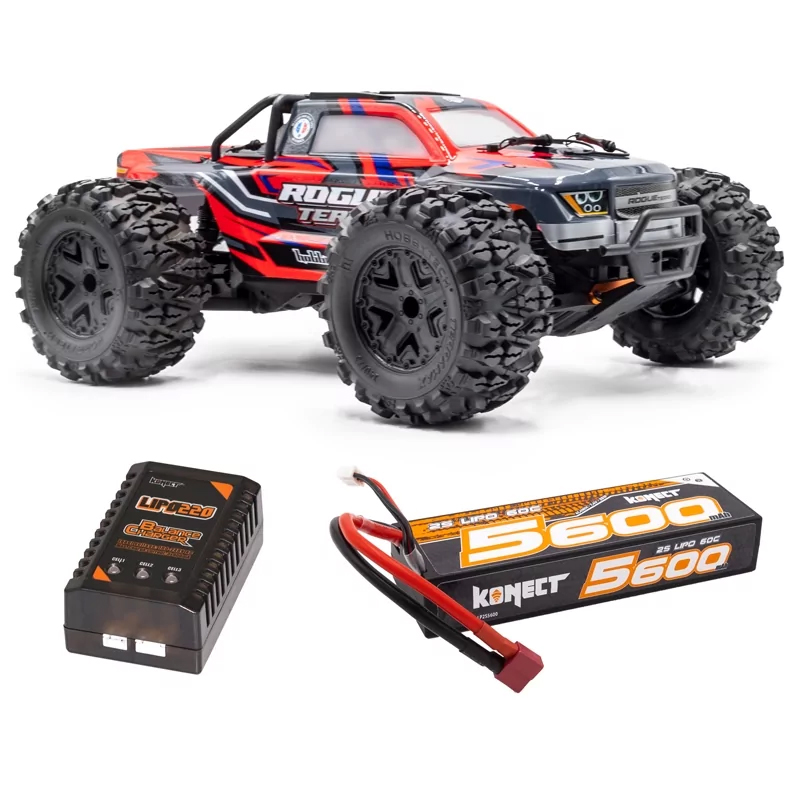 Monster ROGUE TERRA brushless Rouge RTR + batterie + chargeur