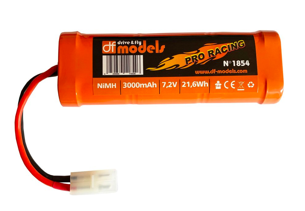 Pack accus Ni-mH 7,2V 3000mA avec prise Tamyia