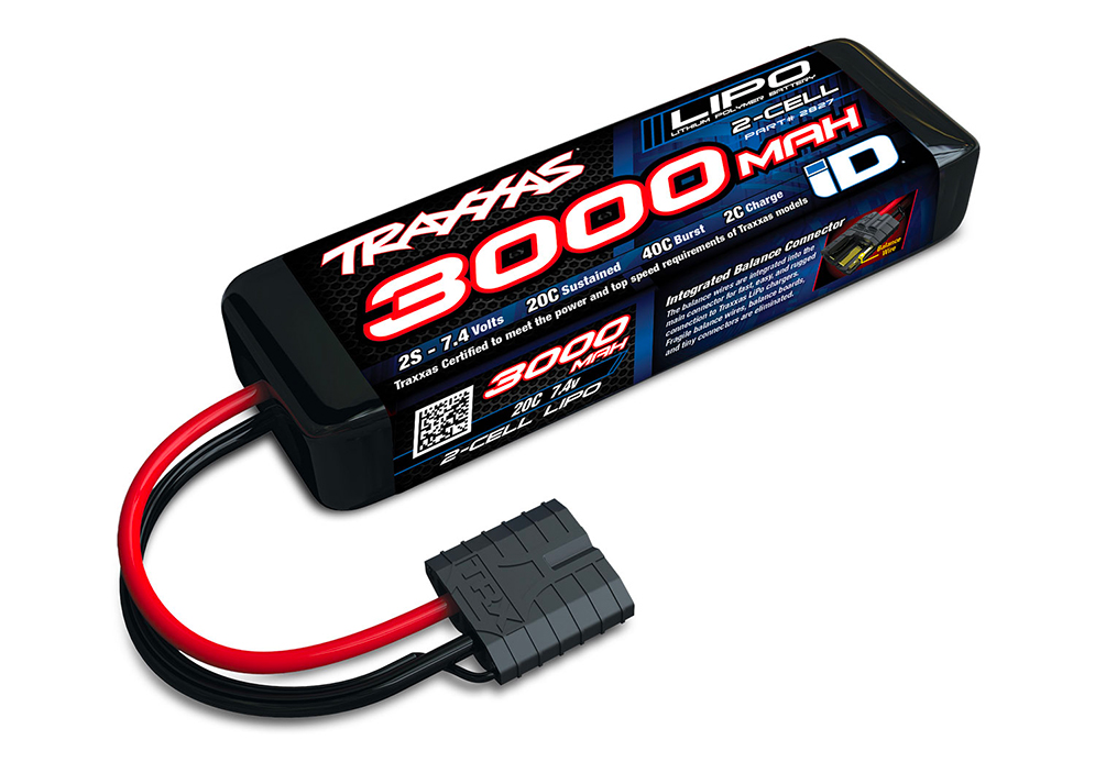 Pack accus 2 éléments 7,4V 3000mA 20C - Traxxas