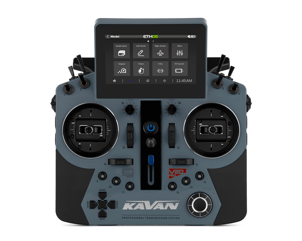 Emetteur Kavan V20 PRO gris, 24 voies. Mode 2