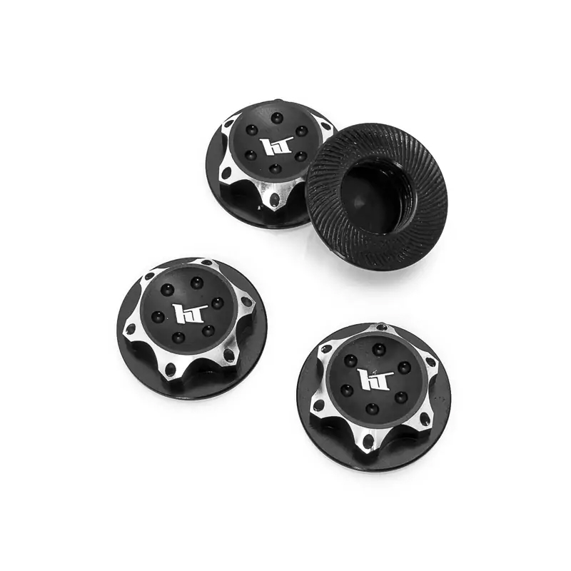 Ecrous borgnes de roue 17 mm en alu. 4 pièces