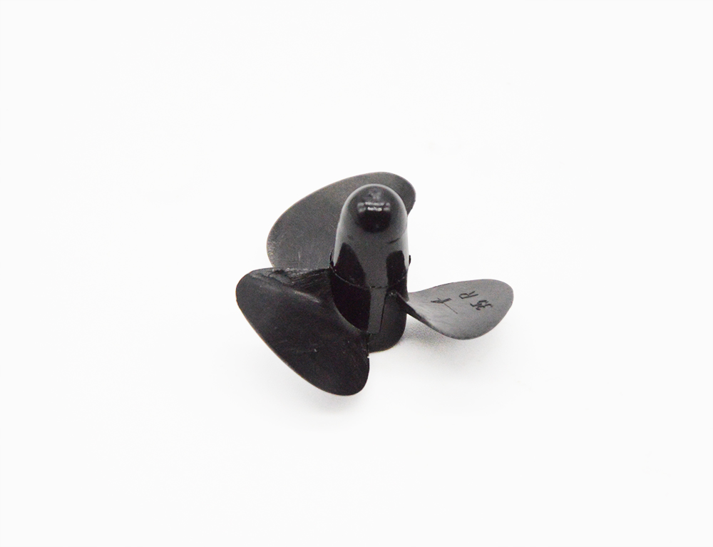 Hélice bateau 3 pales nylon. ø 35mm, M4. Droite. 1 pièce