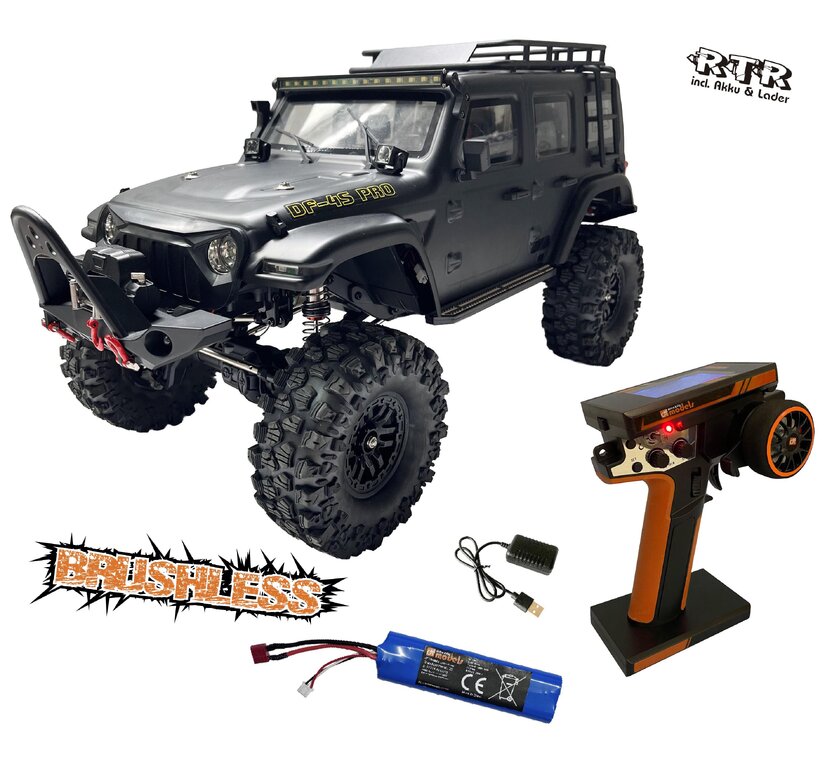 DF-04S PRO Brushless - Crawler 4x4 noir mat 1/10 RTR