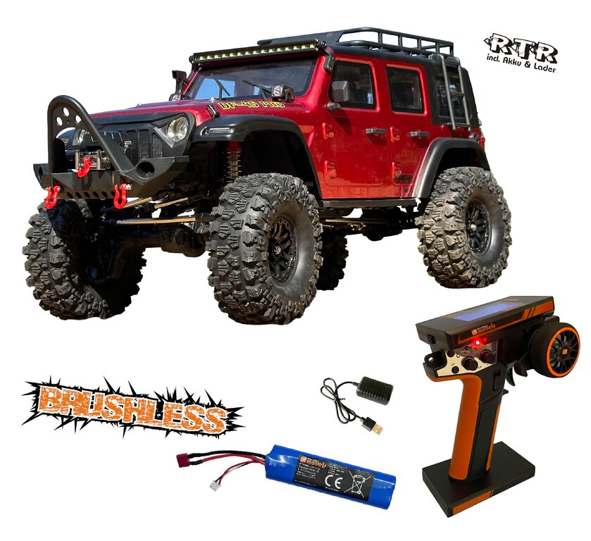 DF-04S PRO Brushless - Crawler 4x4 rouge métalisé 1/10 RTR