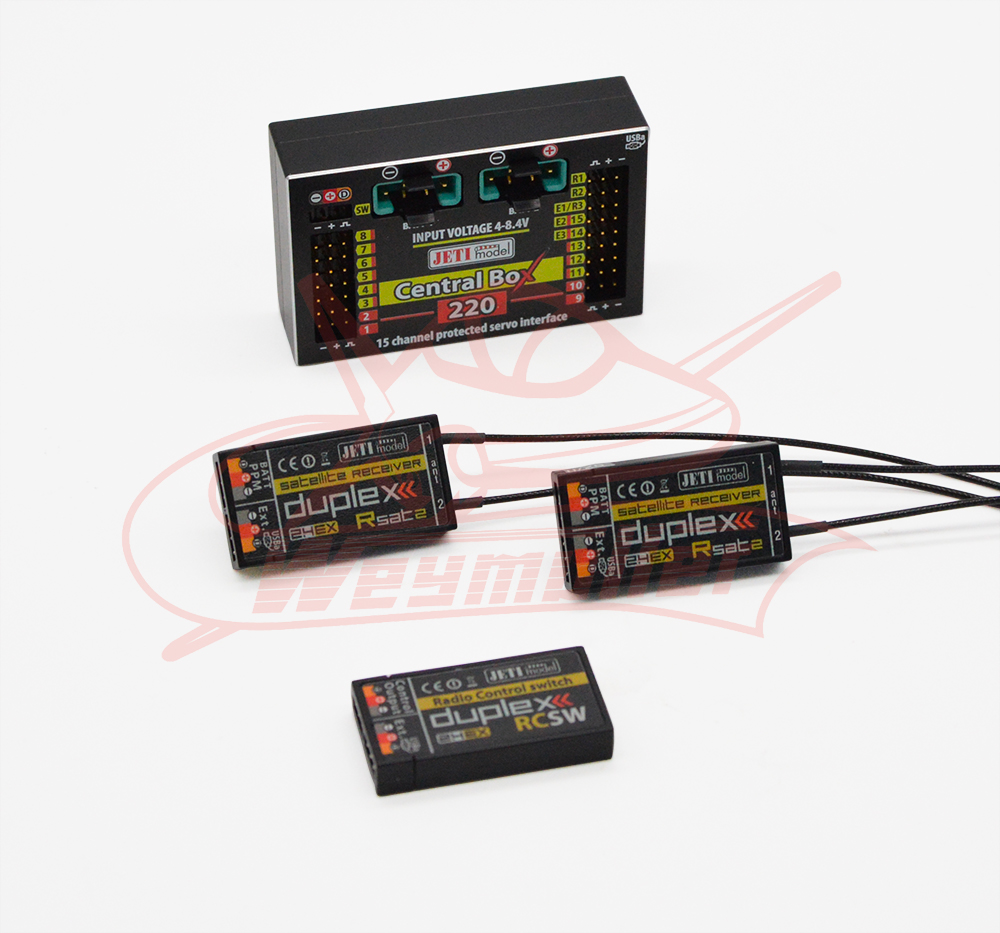 Jeti Duplex - Central Box 220 + 2 x RSAT + RC Switch