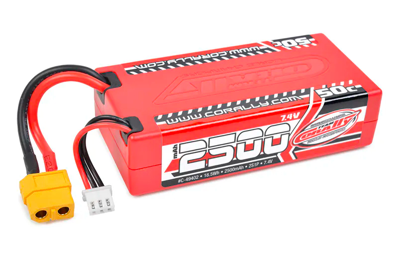 Pack accus 2 éléments 7,4V 2500mA 50C - XT60